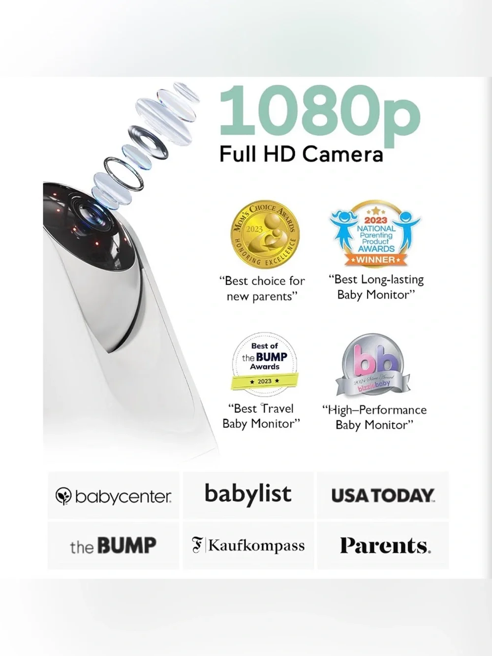 Momcozy Baby Monitor BM01 Add-on Camera Unit, 1080P HD Resolution